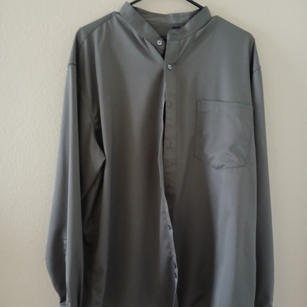 Mens Dark Grey Silk Long Sleeve